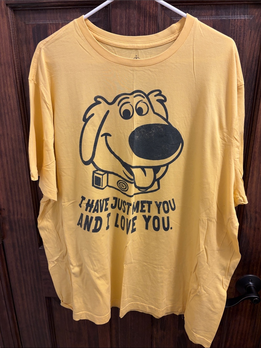 Disney Yellow Dog Graphic Tee with Black Print